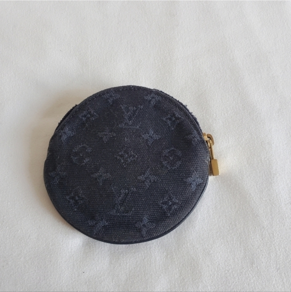 Louis Vuitton Monogram Mini Lin Coin Purse Blue